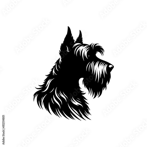 Foto Minimalist Scottish Terrier Vector Silhouette - Capturing the Classic Charm of this Iconic Breed in Simplistic Elegance- Scottish Terrier Illustration