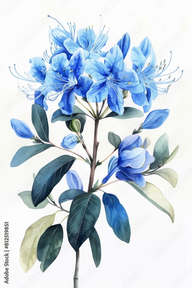 Blue honeysuckle Watercolor.
