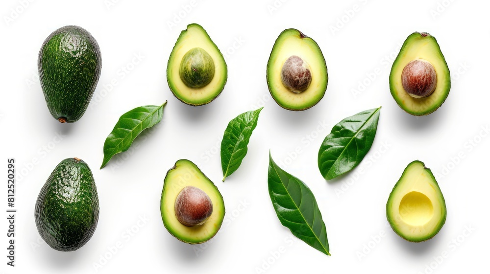 The Beauty of Avocado: A Captivating Display on a White Canvas The Beauty of Avocado: A Captivating Display on a White Canvas