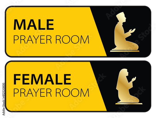 set of  mosque icon or prayer room sign isolated. Eps