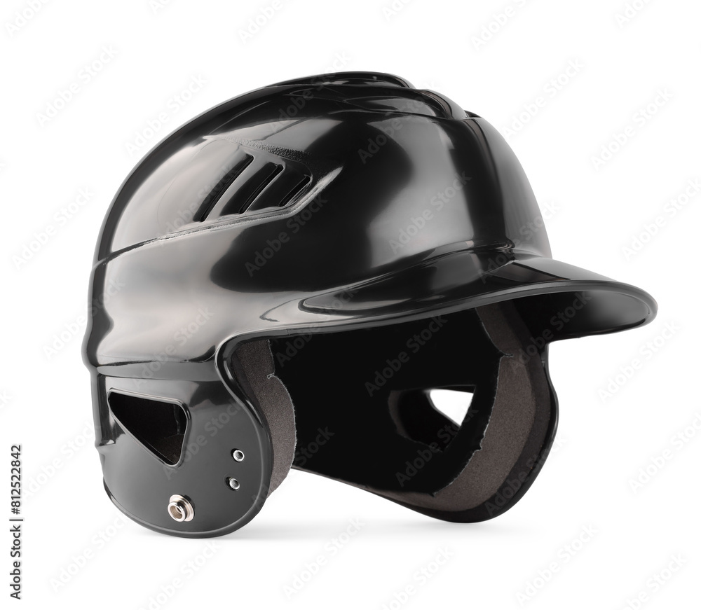 Fototapeta premium Black protective helmet isolated on white. Sports equipment