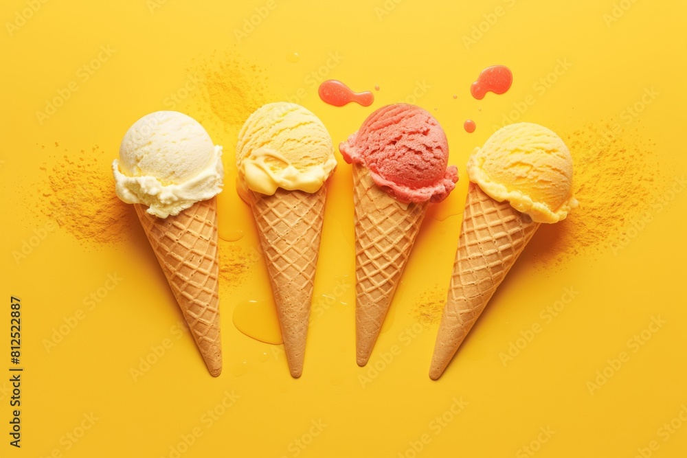 Vibrant ice cream illustrations for creative projects Vibrant ice cream illustrations for creative projects