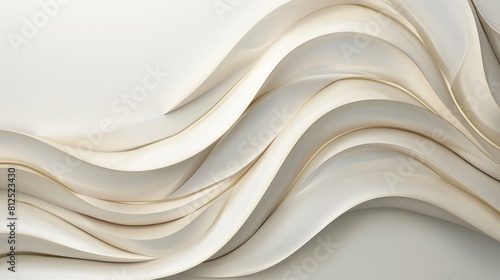 A minimal abstract background with soft waves in white and beige colors. AIG51A.