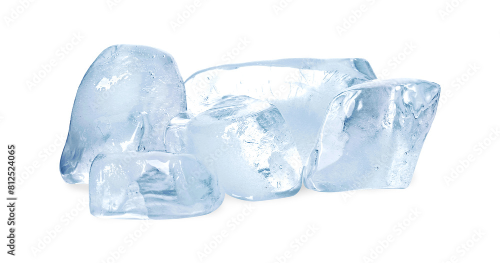 Pieces of crushed ice isolated on white Pieces of crushed ice isolated on white