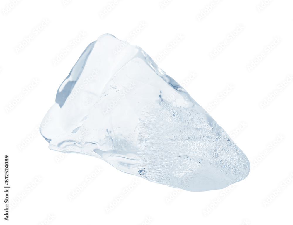 Piece of clear ice isolated on white Piece of clear ice isolated on white
