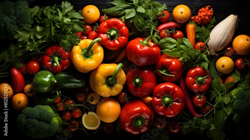 Vibrant Display of Fresh Tomatoes and Assorted Vegetables from a Colorful Market Stall