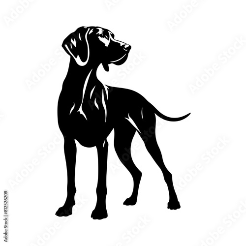 Quadro em tela VIZSLA Dog Vector Silhouette - Elegant Strength and Energy of this Athletic Canine Companion Breed - VIZSLA Dog Illustration- Minimalist VIZSLA Dog Vector