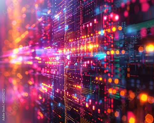 Wallpaper Mural Closeup of an algorithm adjusting its parameters for optimized system protection, side view, Algorithm selftuning, technology tone Torontodigital.ca