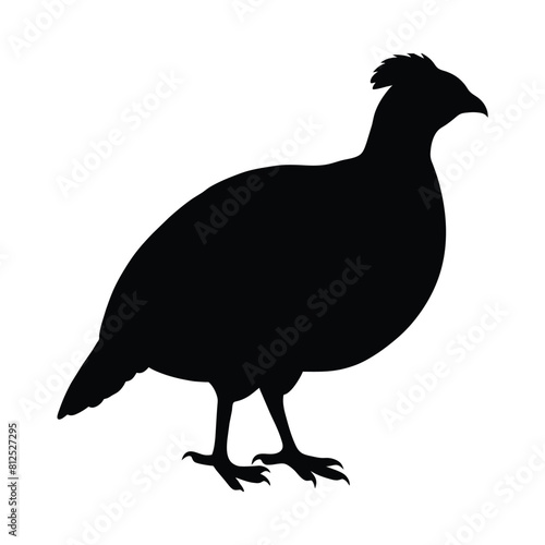 silhouette of a guinea fowl