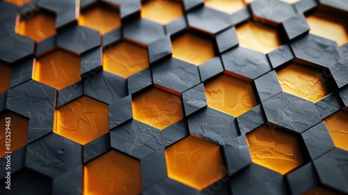 paper-cut-style background Geometric honeycomb   texture and shadow  fashion photography  space for text  8k.