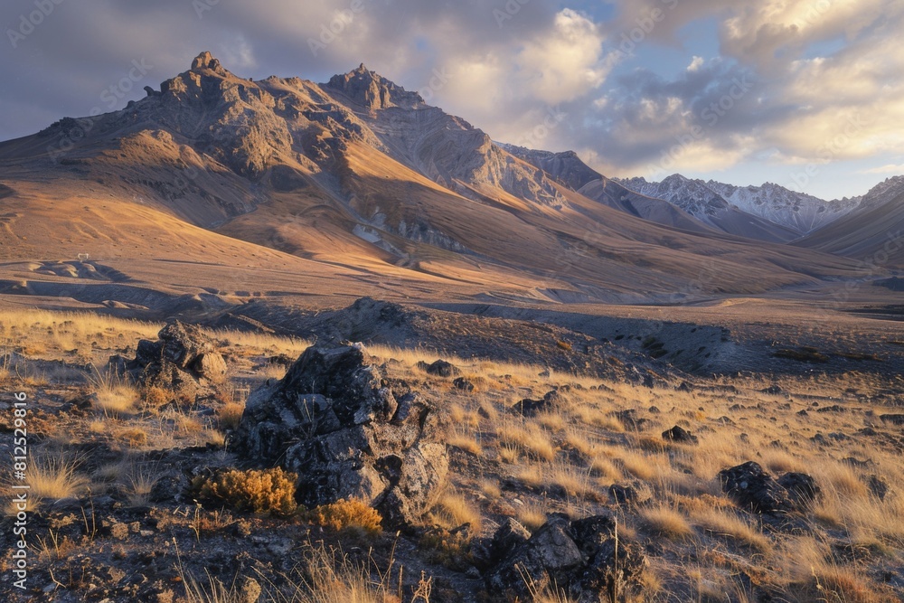 Golden Light on Rugged Mountain Terrain Golden Light on Rugged Mountain Terrain
