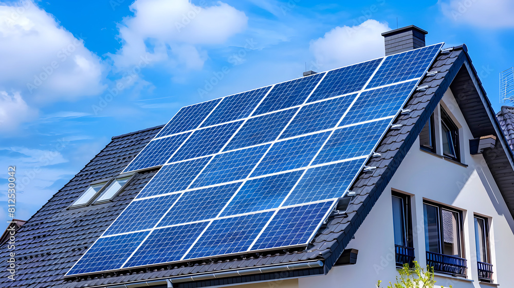 Fototapeta premium Cottages with solar panels