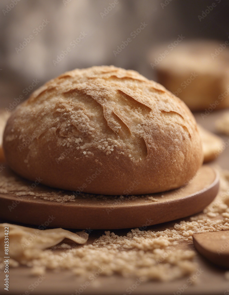Organic sourdough bread crumb with whole wheat flour
