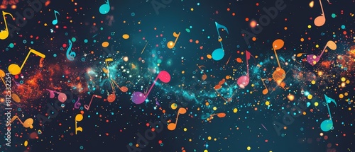 A social media marketing campaign transforms into a visual symphony on a banner, where each note represents a key performance indicator being harmoniously optimized photo