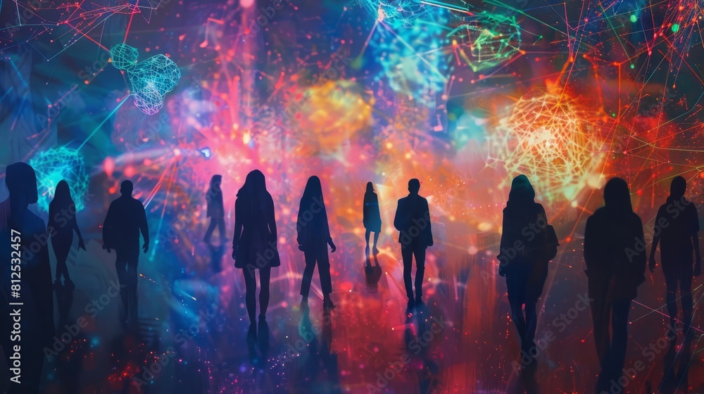 Conceptual artwork illustrating the interconnectedness of humanity Conceptual artwork illustrating the interconnectedness of humanity