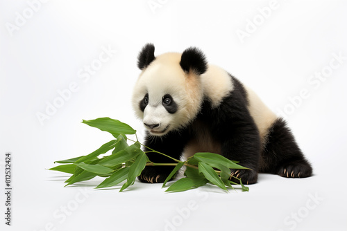 Panda over isolated white background. Animal