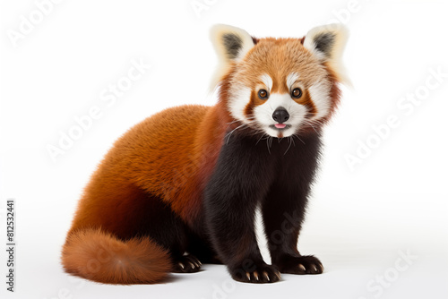 Red Panda over isolated white background. Animal