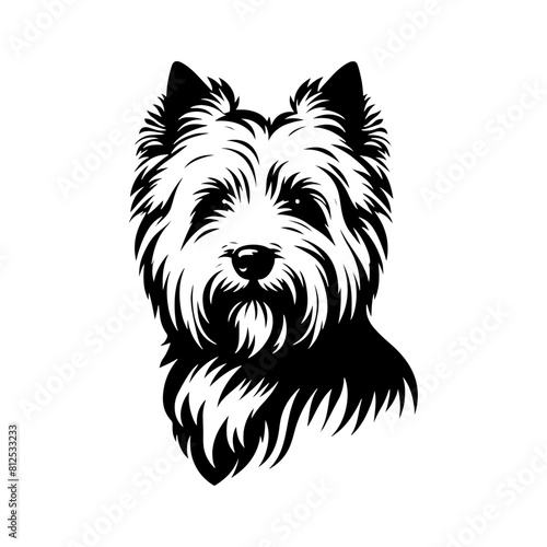  West Highland White Terrier vector Silhouette - Capturing the Endearing Beauty and Playful Spirit of this Beloved Breed-  West Highland White Terrier Illustration.