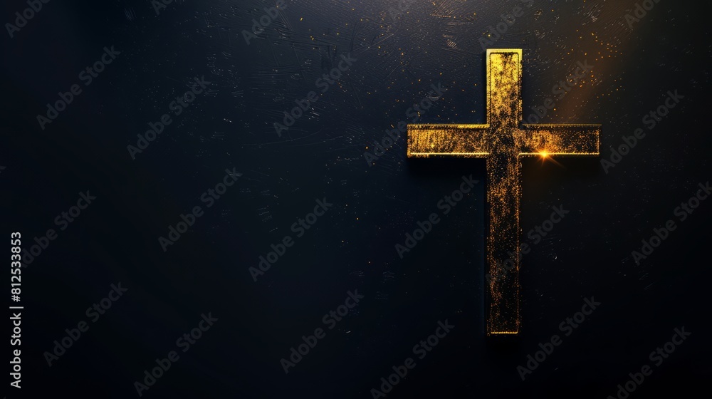 Copy space with a Christian cross symbolizing faith and devotion, perfect for religious-themed designs Copy space with a Christian cross symbolizing faith and devotion, perfect for religious-themed designs