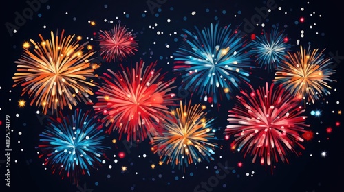 A beautiful night sky filled with colorful fireworks. The perfect backdrop for a celebration.