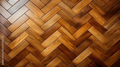 Intricate Light Wooden Parquet Floor A CloseUp of Exquisite Geometric Design and Craftsmanship