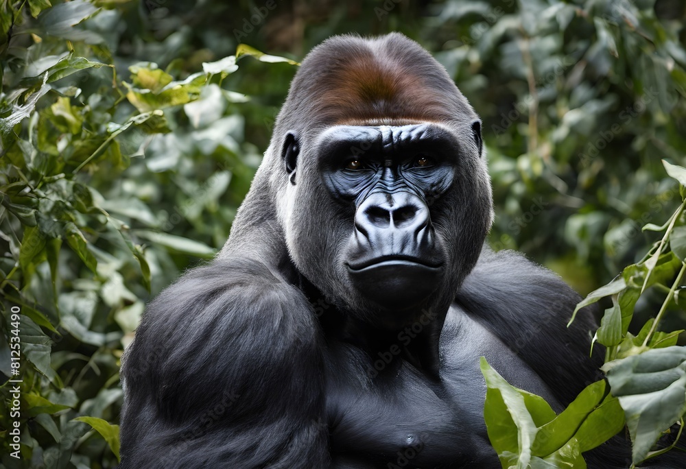 Fototapeta premium A view of a Gorilla in the Jungle