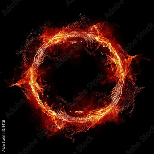 Dynamic Halo of Red and White Flames