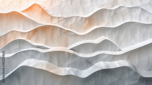 Wallpaper Mural Abstract White Fabric Art Piece with Dynamic Wave-Like Patterns Torontodigital.ca