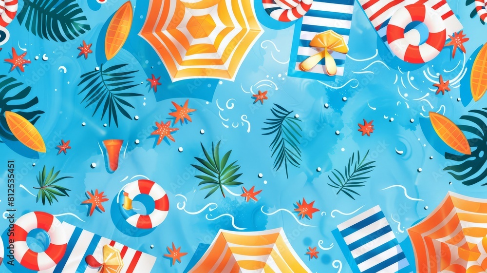 Dynamic and engaging layout pattern showcasing the allure of a beach holiday