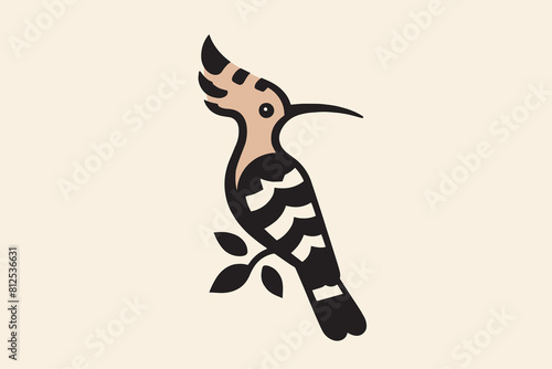 Hoopoe bird. Simple modern logo, icon, emblem. simple vector illustration