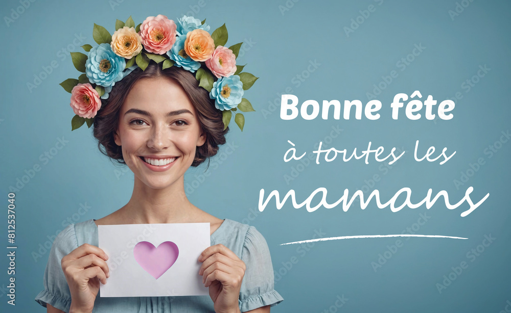 Bonne fête maman ! message cœur pour la fête des mères Stock Photo ...
