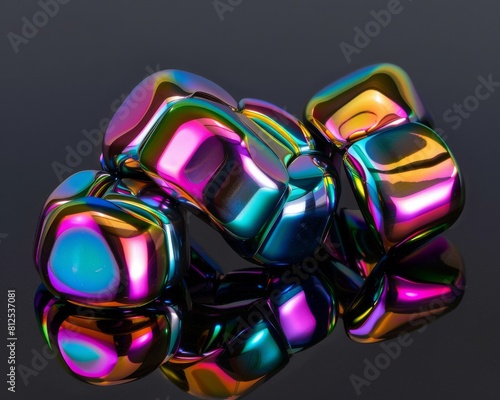 Reflect on the vibrant colors and magnetic properties of neodymium , super realistic photo