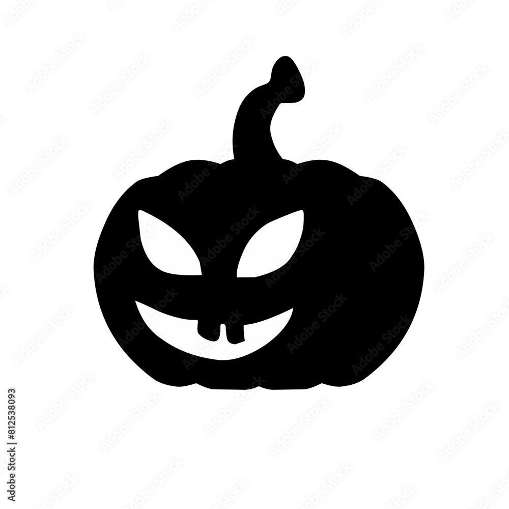 Halloween pumpkin silhouette with various expressions set of vector illustration Halloween pumpkin silhouette with various expressions set of vector illustration
