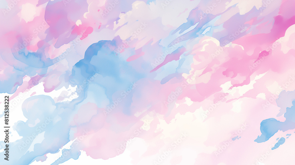 Abstract Watercolor Background with Pastel Pink and Blue Colors and Cloud Illustration Abstract Watercolor Background with Pastel Pink and Blue Colors and Cloud Illustration
