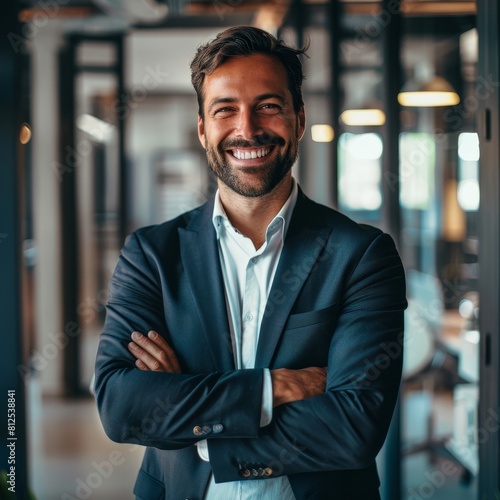 A man in a suit and tie is smiling and posing for a photo