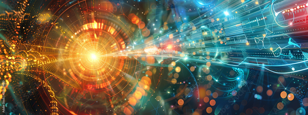 Obraz premium Technological Singularity: Convergence of Data and Light