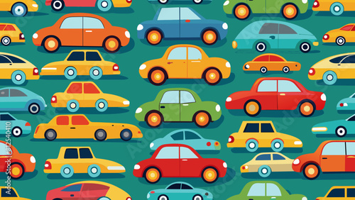 Sleek Speedster Pattern, Classic Car Collage