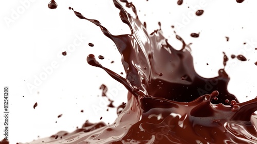 Chocolate Splash Cut Out in 8K: Realistic Lighting