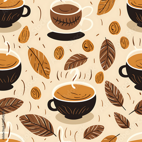 Coffee cup seamless pattern  the beauty of design for many different graphic works.