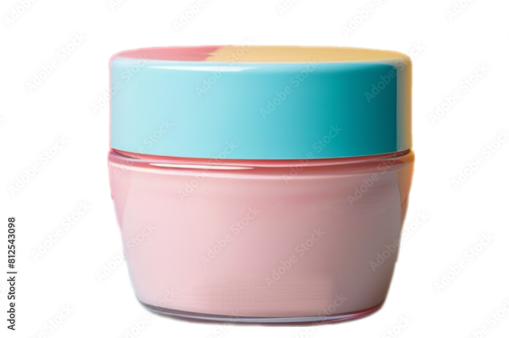 plastic cream container colorful white background as transparent PNG plastic cream container colorful white background as transparent PNG