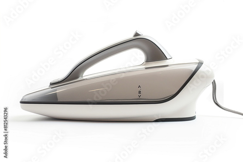 A travel iron with a collapsible handle, saving space in luggage while on the move. photo