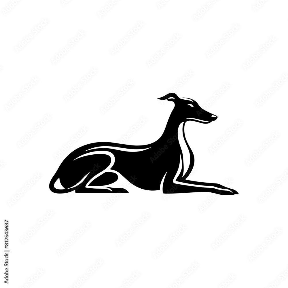 Fototapeta premium Whippet Dog Vector Silhouette - Minimalist whippet Dog Illustration.