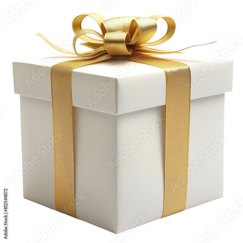 Gift box wrapped isolated on white background.
