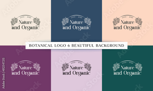 Botanical Floral Element Logo, Wild Flower, and Leaves. Hand-drawn floral frames with flowers, branches, and leaves, Wreath, Vector illustrations for labels, business identity, and wedding invitations