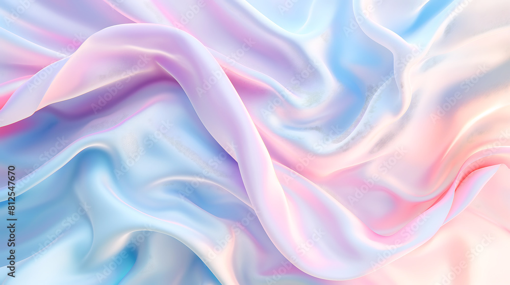 Obraz premium Beautiful abstract 3D background with smooth silky shapes and pink and blue color