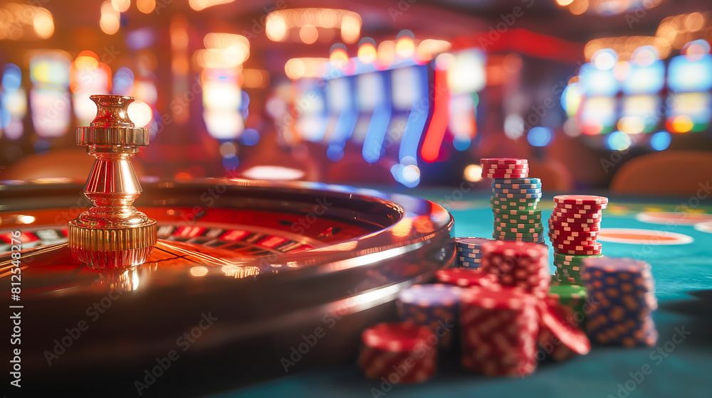 Stack of casino poker chips, Casino poker chip pile, Chips stack on a table, Casino board Stack of casino poker chips, Casino poker chip pile, Chips stack on a table, Casino board