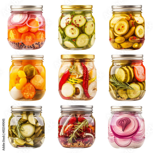 Pickled Vegetables isolated on white background
