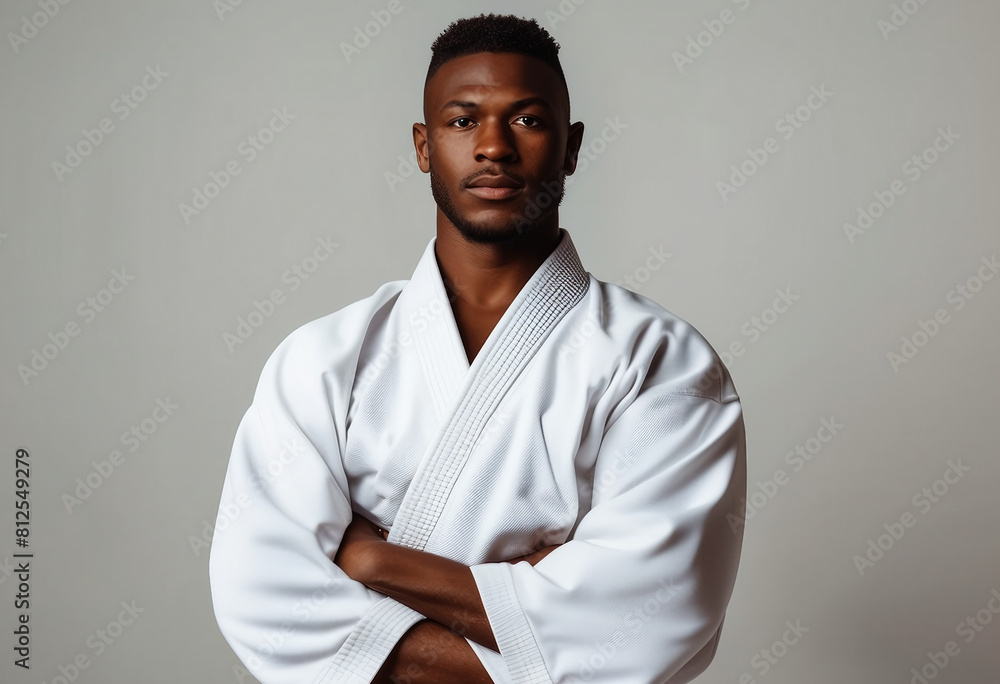 portrait, African American, karate master, arms crossed, white kimono outfit, isolated white background
portrait, African American, karate master, arms crossed, white kimono outfit, isolated white background