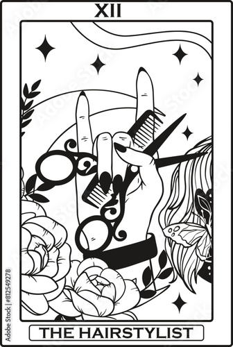The hairstylist tarot svg png, hairdresser svg, hair hustler svg, hairstylist svg