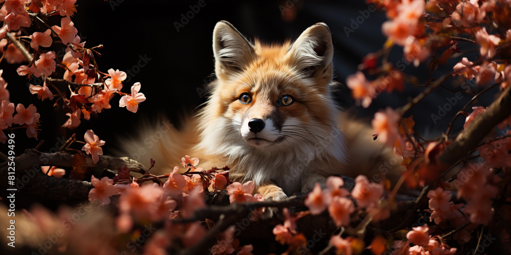 Obraz premium A Fox Among Blossoms